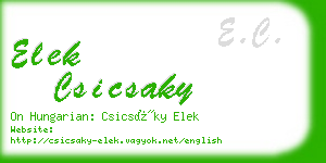 elek csicsaky business card